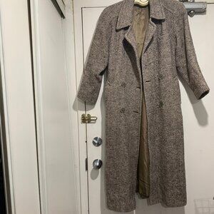 VINTAGE RAFFINATI TWEED DOUBLE BREAST TRENCH COATS SIZE  M/L